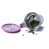 Colorful Silicone Lid Best Stainless Steel Loose Leaf Herbal extra fine mesh Tea Infuser